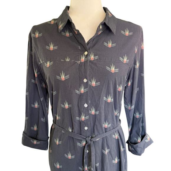 Marine Layer Zoey Dress Navy S Print Granola Girl Preppy Prep Secretary Ethical - Picture 2 of 12